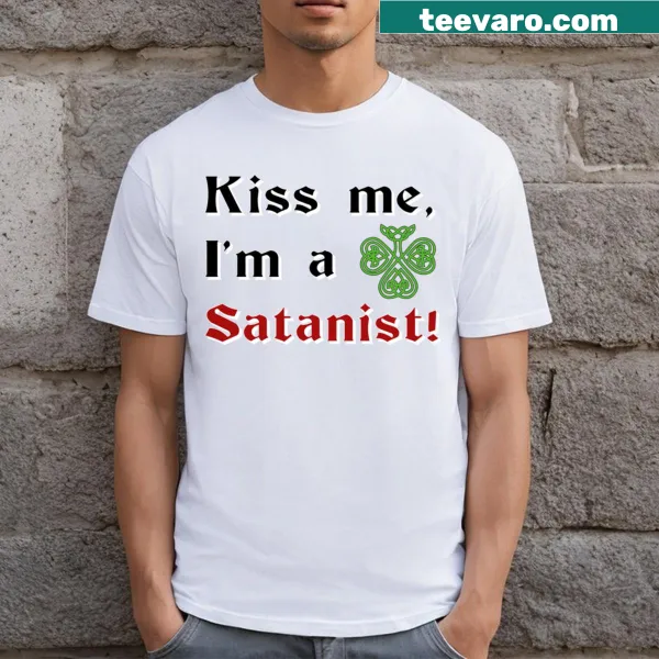 Reverse shamrock design with dark letters on a humorous t-shirt