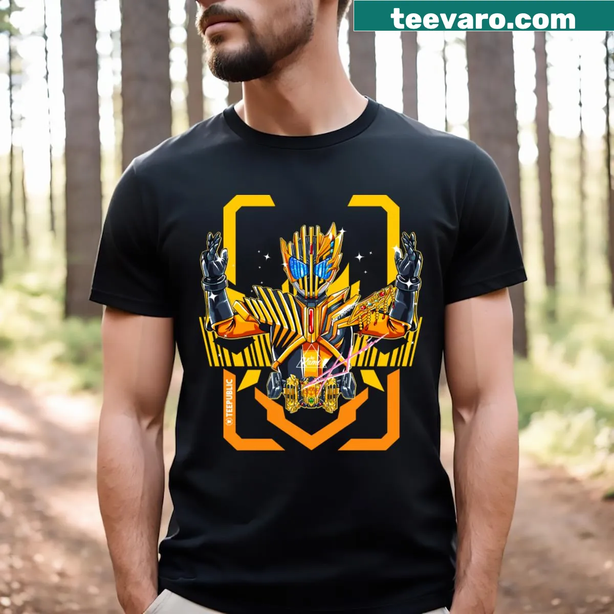 Playful t-shirt with watchmaking design and fun message — on a men's t-shirt