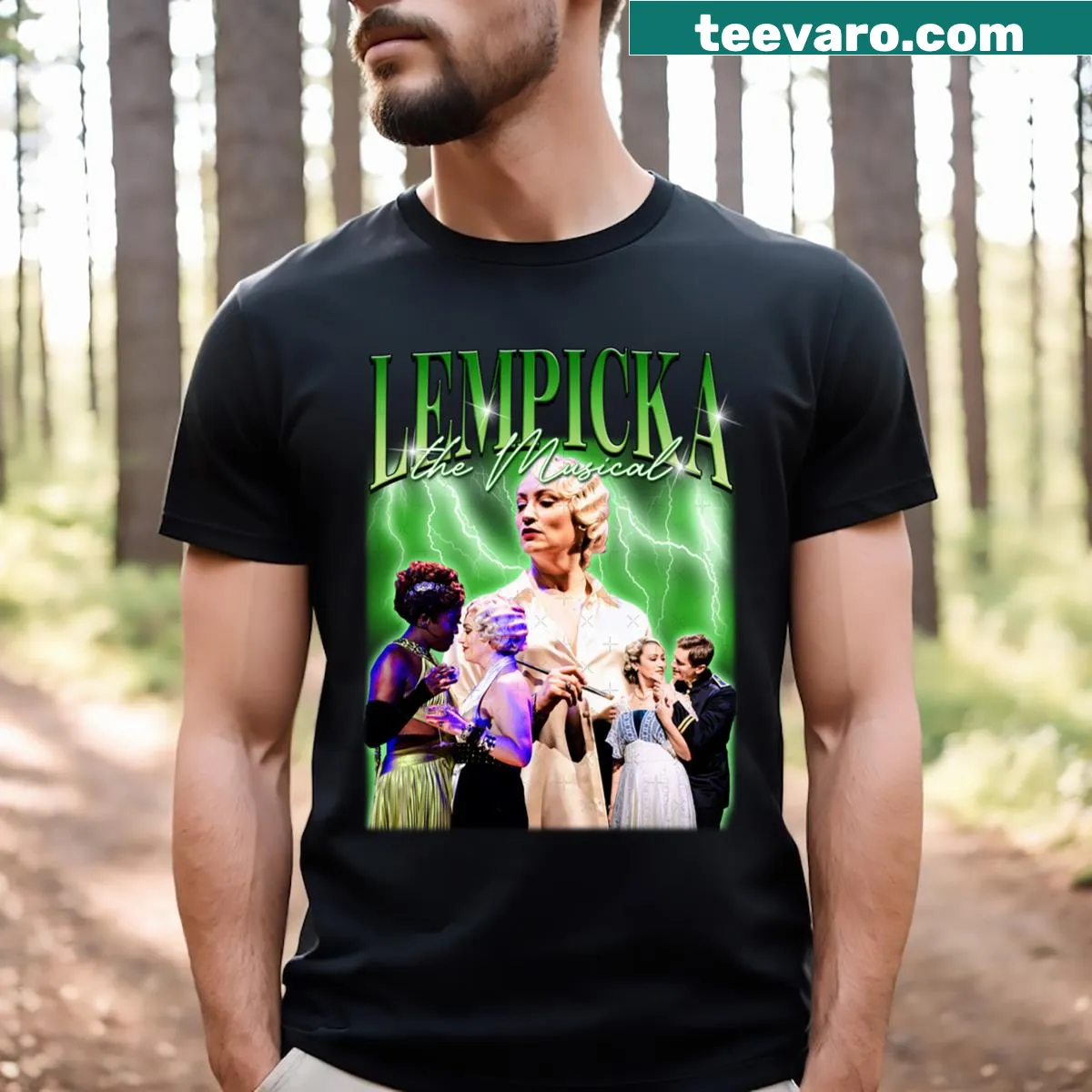 Minimalist t-shirt featuring abstract typography design — on a men's t-shirt