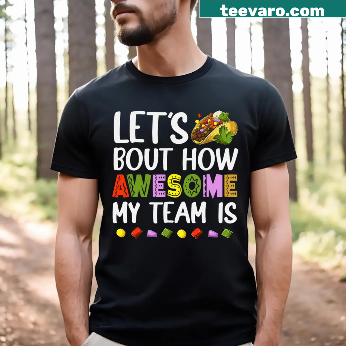 Playful typography declaring team spirit on a T-shirt — on a men's t-shirt