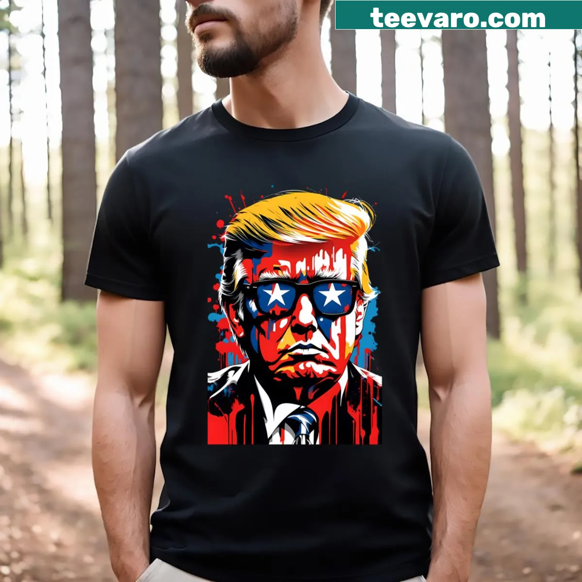 Patriotic T-shirt with the phrase 'Make America Great Again Xi' in bold letters — on a men's t-shirt