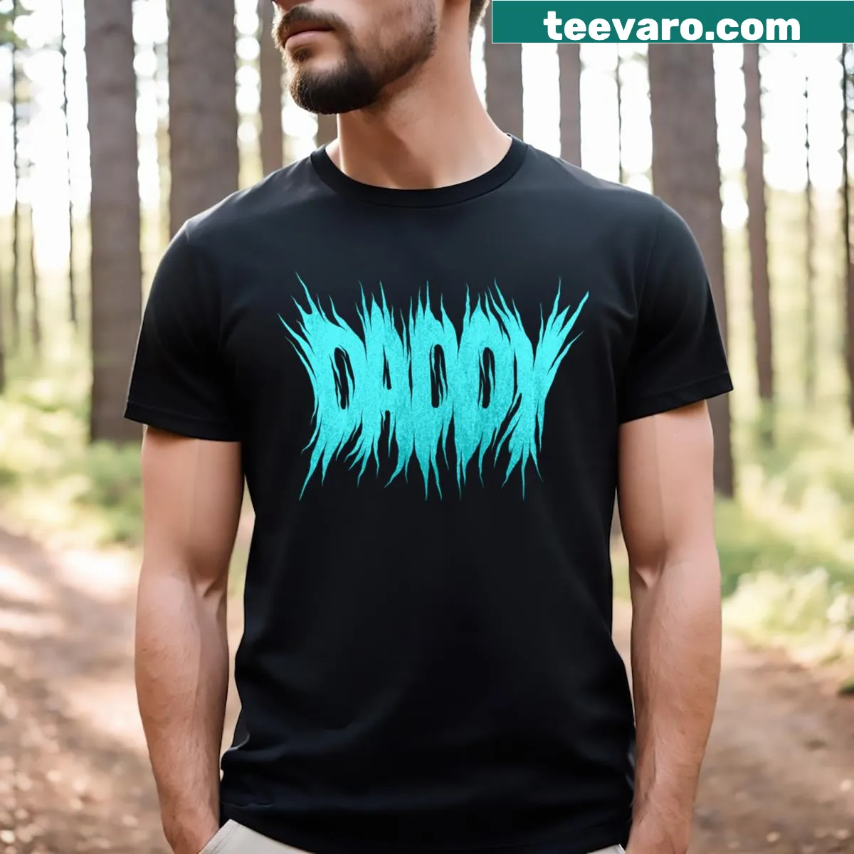 Bold 'Metal Daddy' T-shirt design with edgy graphics — on a men's t-shirt