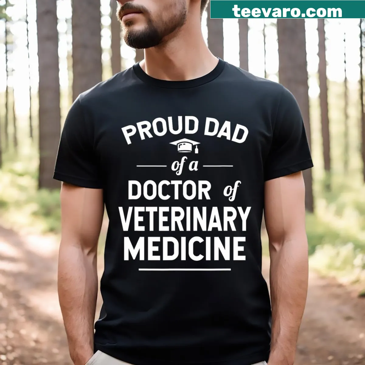 Proud Dad of a DVM Graduate T-shirt — on a men's t-shirt