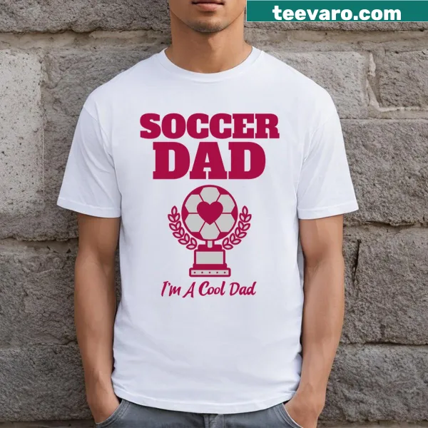 Text-based Soccer Dad t-shirt with bold lettering