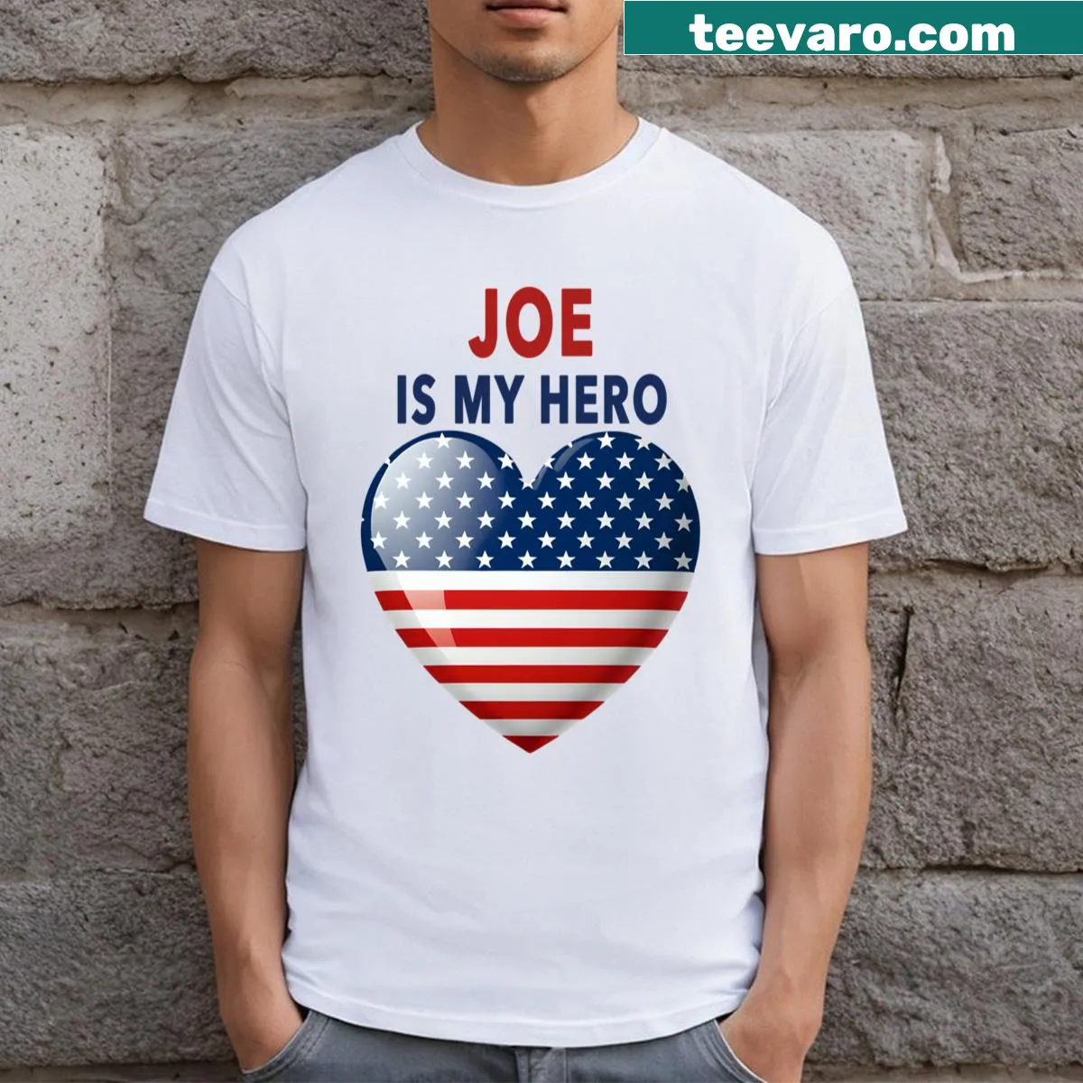 T-shirt promoting US Presidential Elections with bold typography — on a men's t-shirt