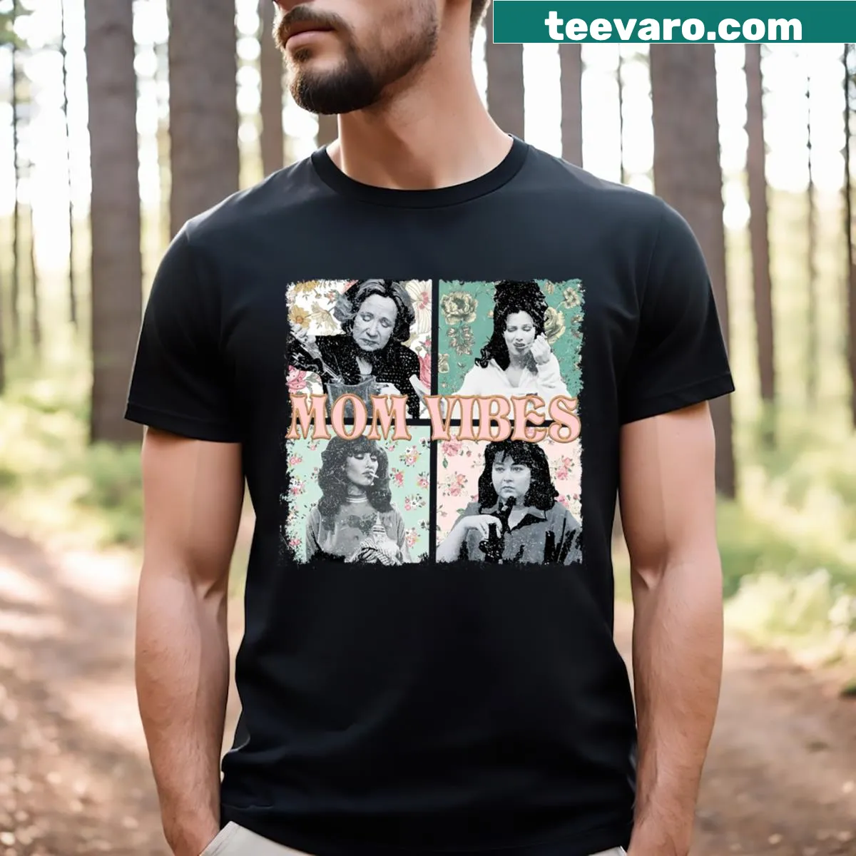 90s themed typographic design for moms on T-shirt — on a men's t-shirt