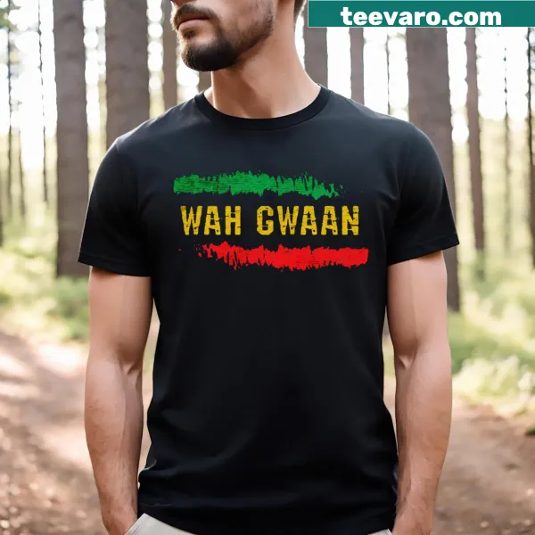 Reggae t-shirt with 'Wahgwaan' text