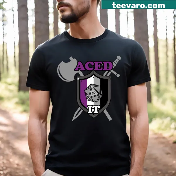 T-shirt with bold text 'Aced It!' celebrating achievements