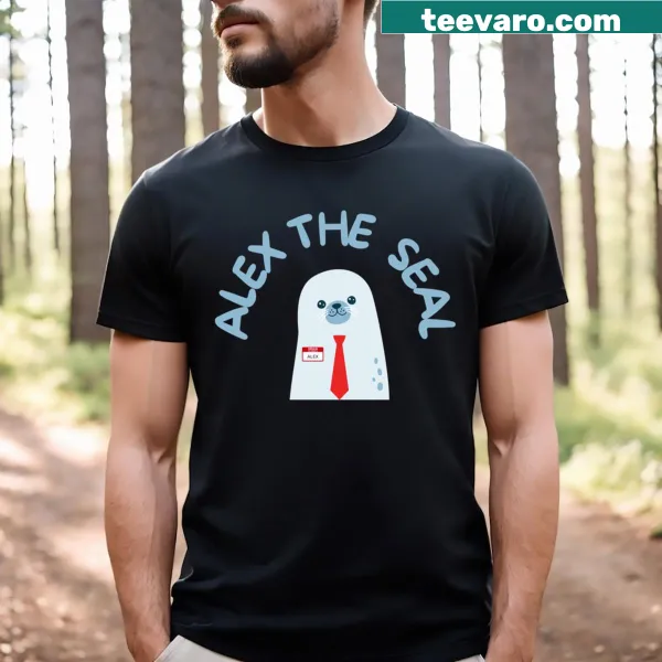 Cartoon seal graphic T-shirt for kids featuring Alex the Seal