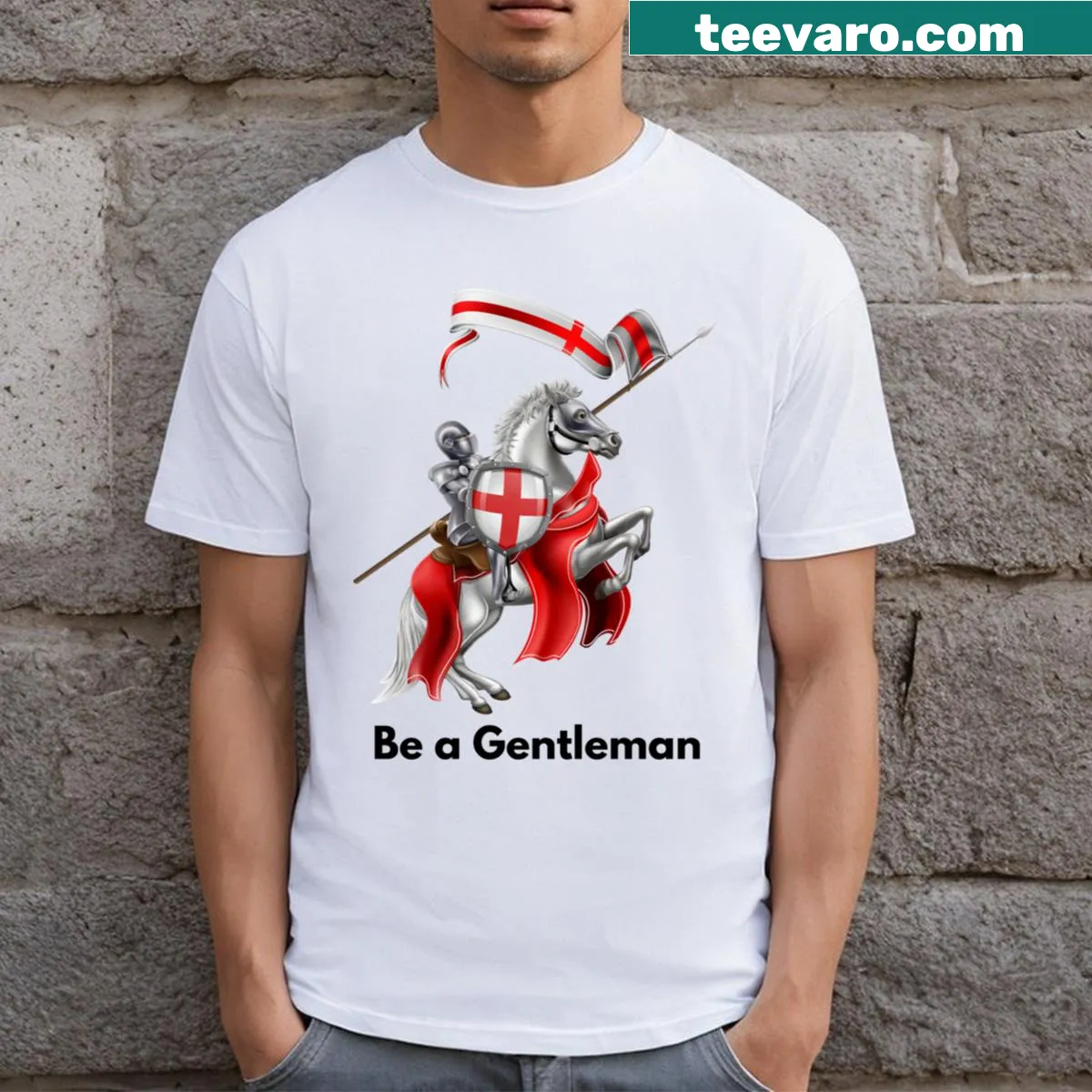 Funny vintage t-shirt with 'Be A Gentleman' text — on a men's t-shirt