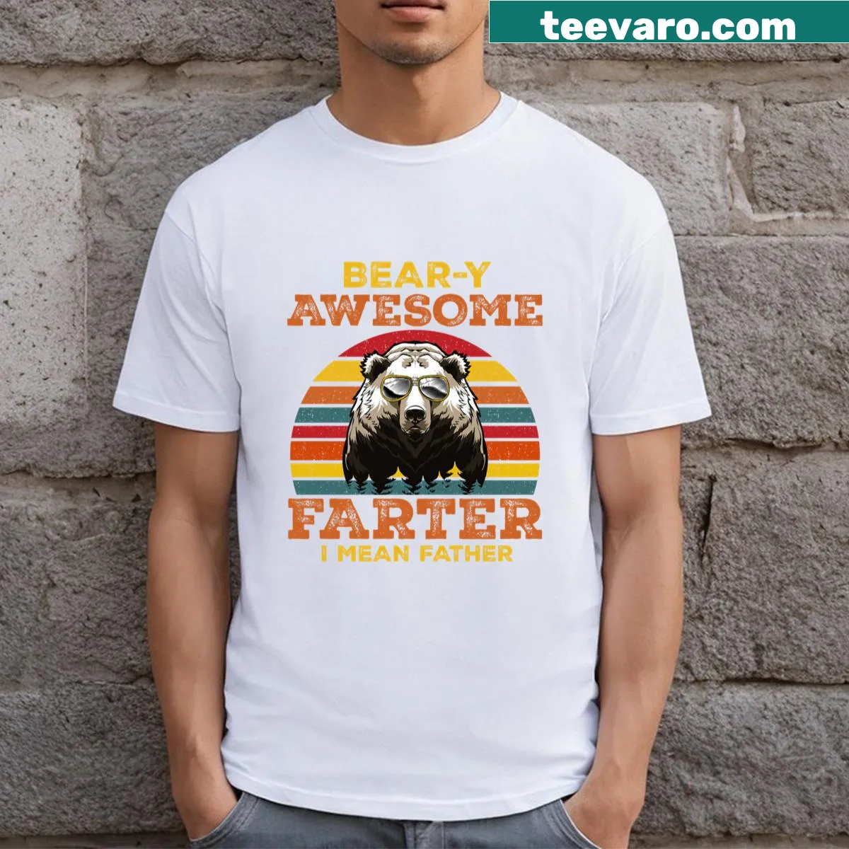 Vintage-style T-shirt with humorous text for dads — on a men's t-shirt