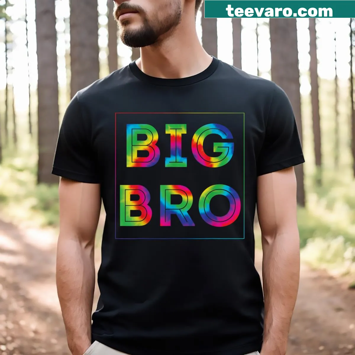 Big Bro sibling matching t-shirt with playful text — on a men's t-shirt