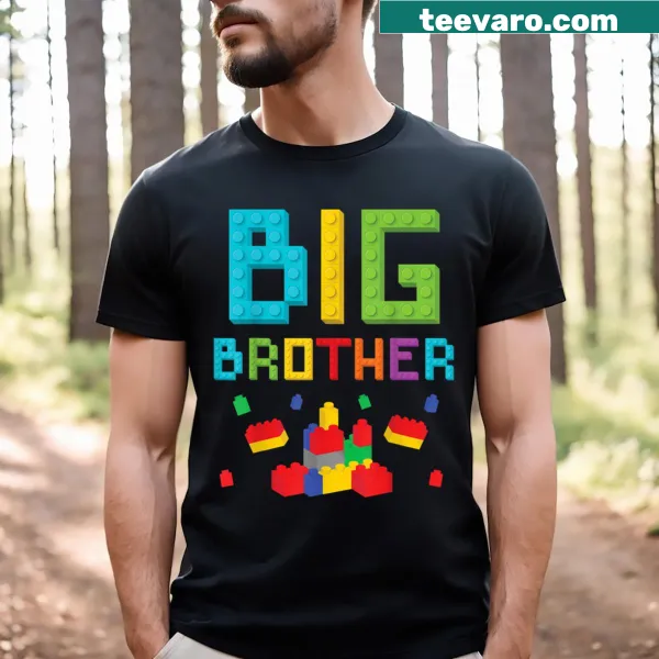 Big Brother Master Builder t-shirt with building blocks graphic