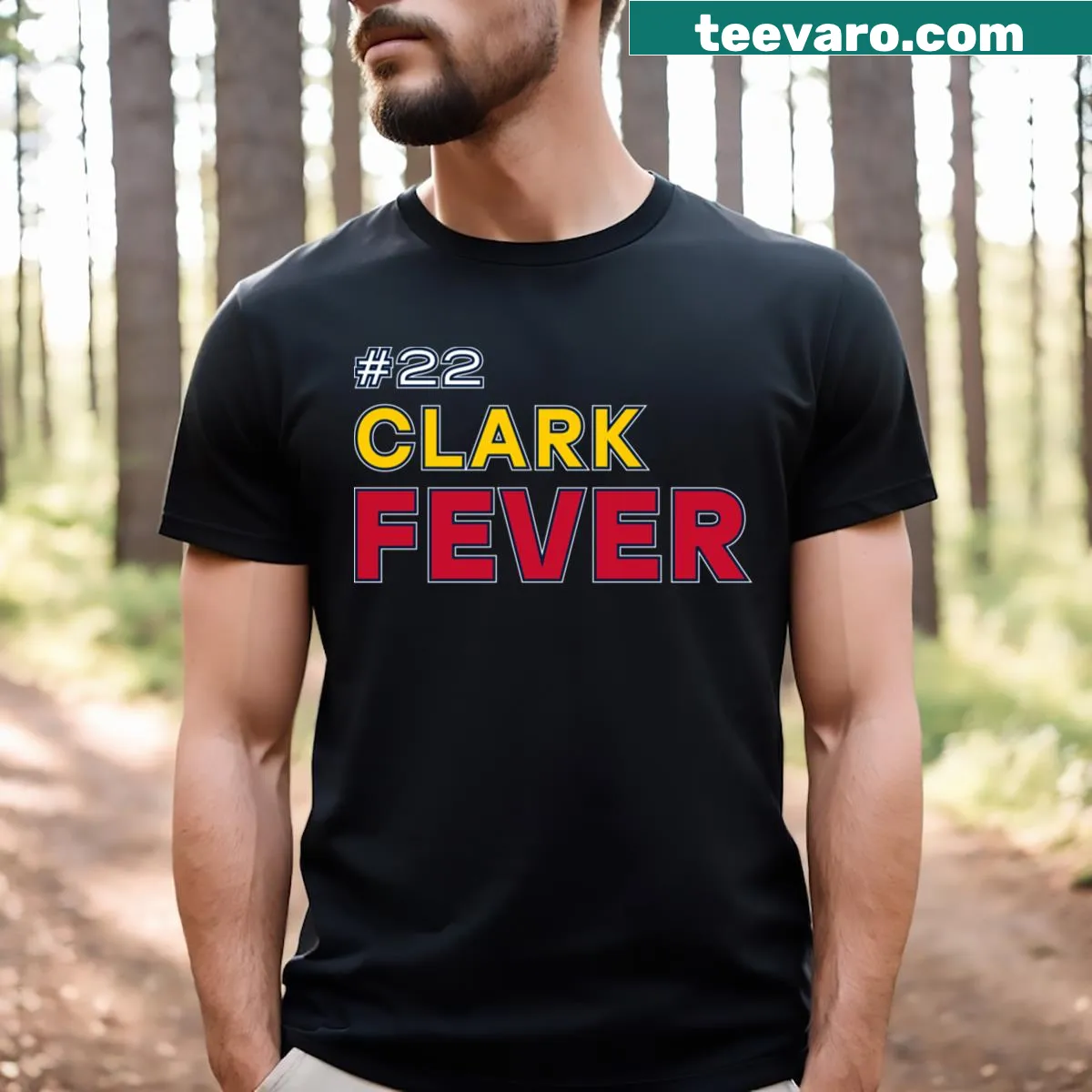 Bold Clark Fever 22 t-shirt for sports fans and graduates — on a men's t-shirt