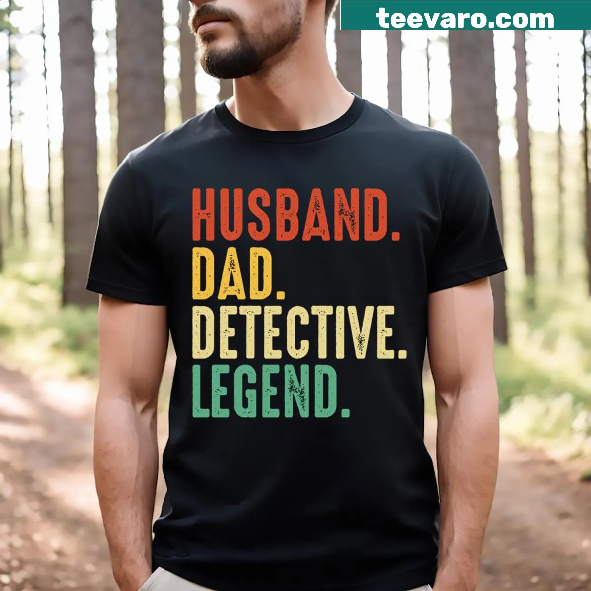 Funny detective-themed shirt for dads with humorous design — on a men's t-shirt