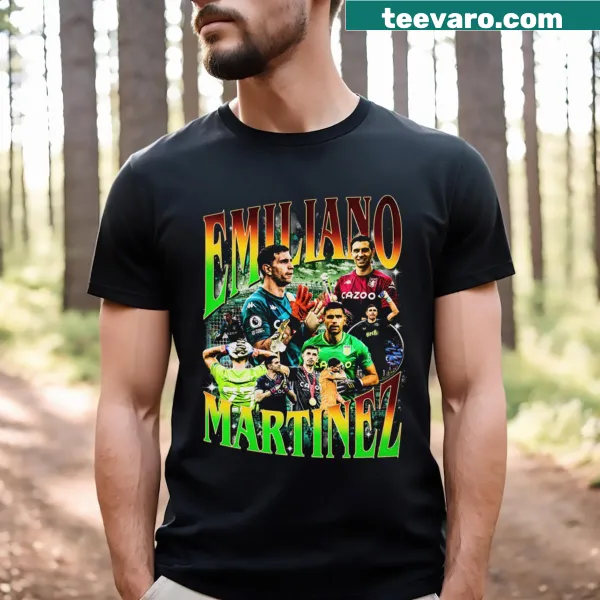 Vintage distressed t-shirt featuring Emiliano Martinez.