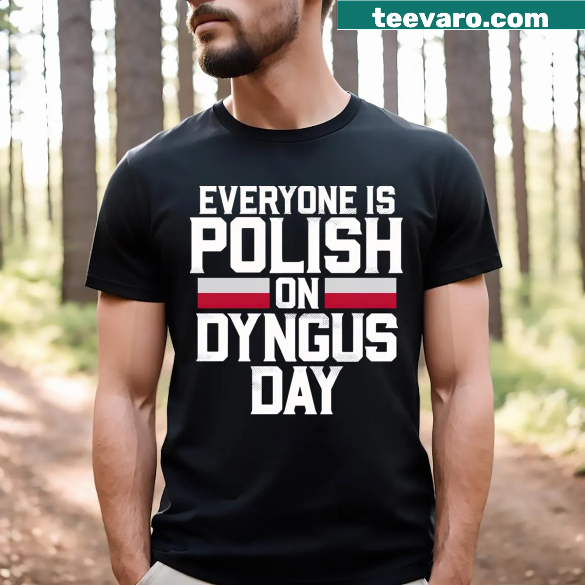 Playful Dyngus Day shirt with a humorous phrase about Polish heritage — on a men's t-shirt
