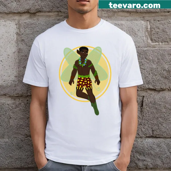 Cartoon t-shirt featuring four cute fairies in a whimsical design