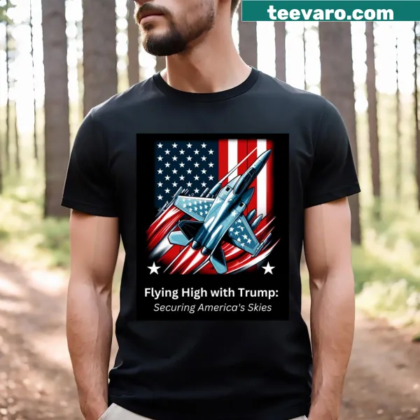 Illustrated t-shirt with airplane and Trump phrase