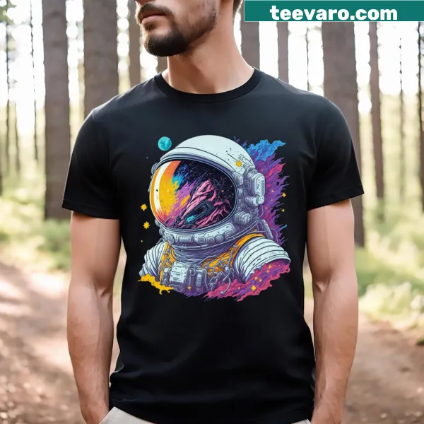 Funny astronaut T-shirt featuring a comical graphic of an astronaut