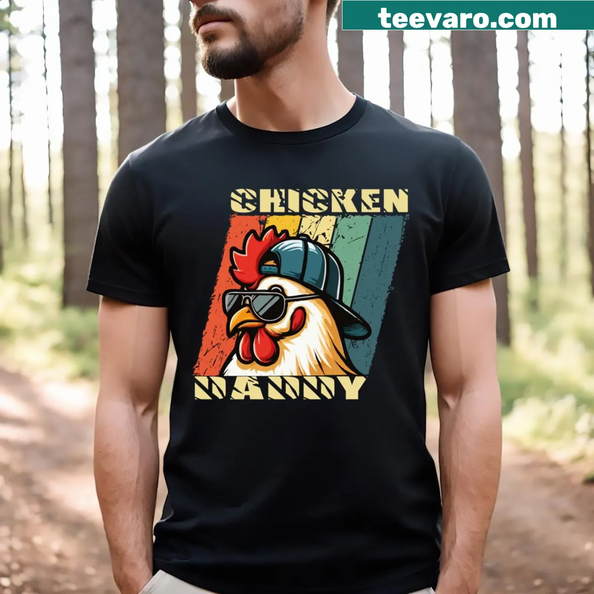 Humorous T-shirt for chicken dads featuring playful typography — on a men's t-shirt