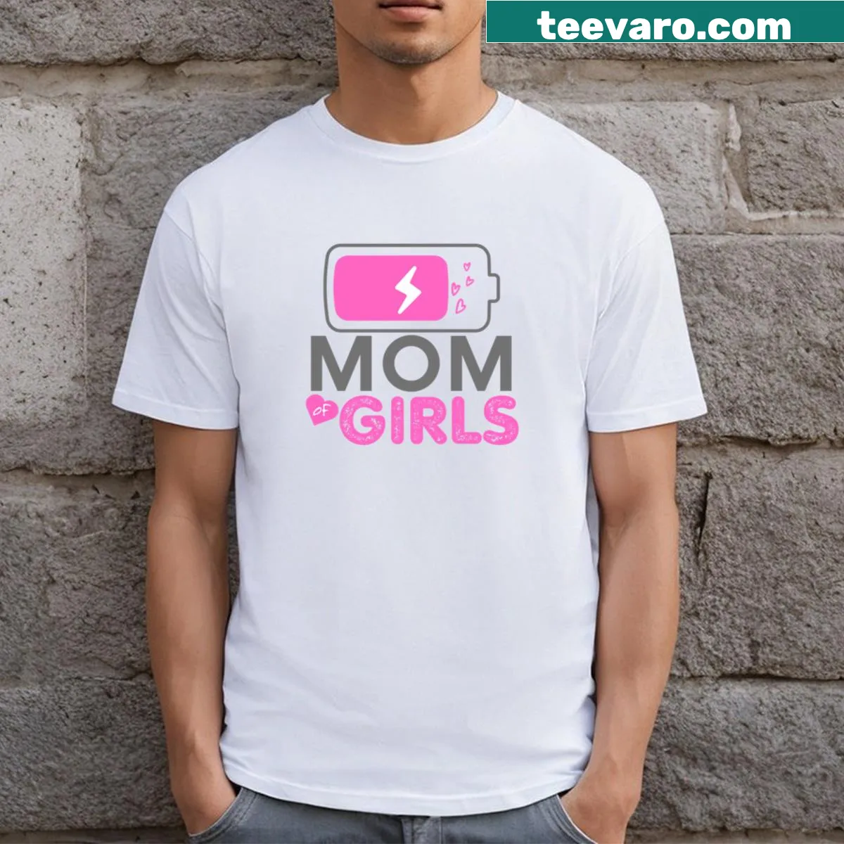 Humorous T-shirt for moms with girls, featuring fun text — on a men's t-shirt
