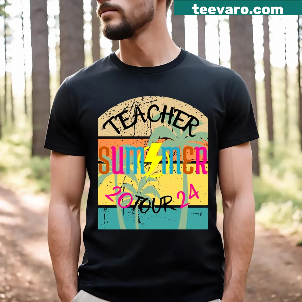 Funny Teacher T-shirt celebrating last day of school with humorous graphic — on a men's t-shirt