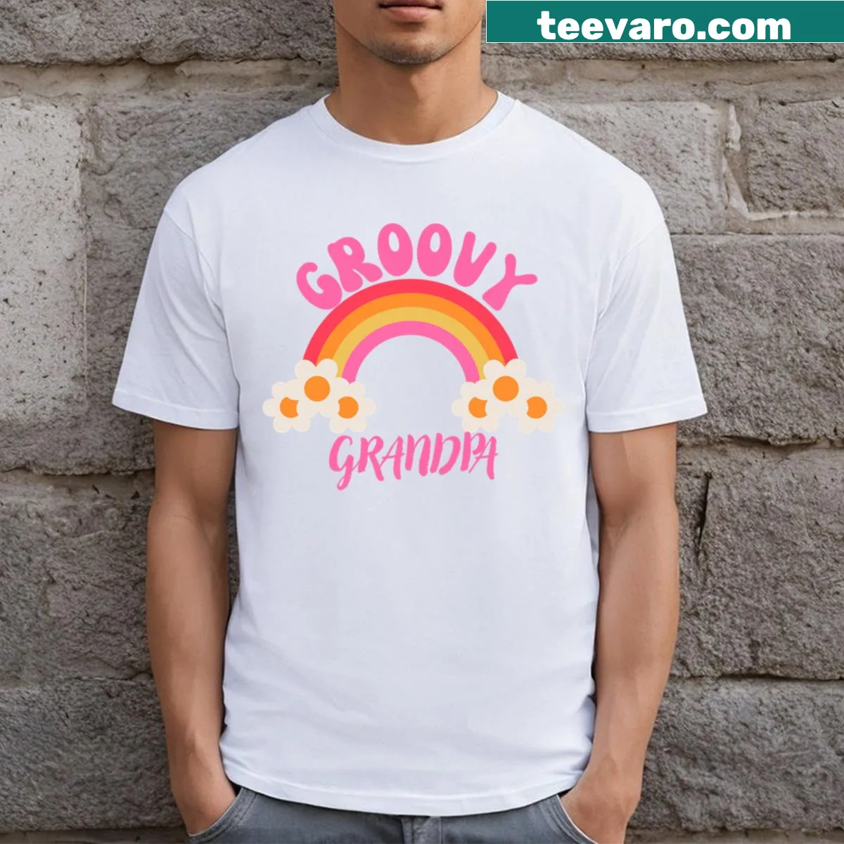 Heartwarming 'Groovy Grandpa' t-shirt — on a men's t-shirt