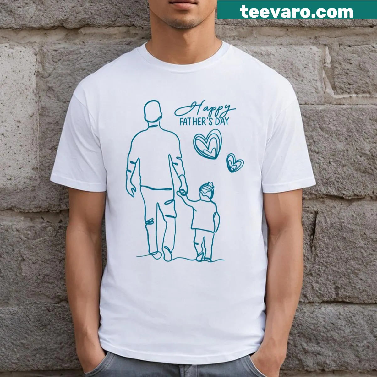 Father's Day T-shirt with a loving message for dads — on a men's t-shirt