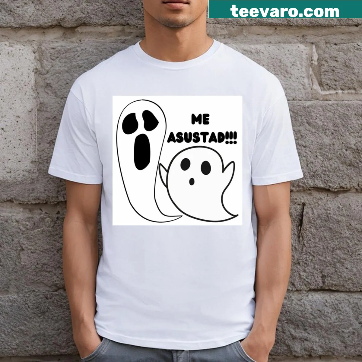 Funny spooky T-shirt with the text It Scares Me! — on a men's t-shirt