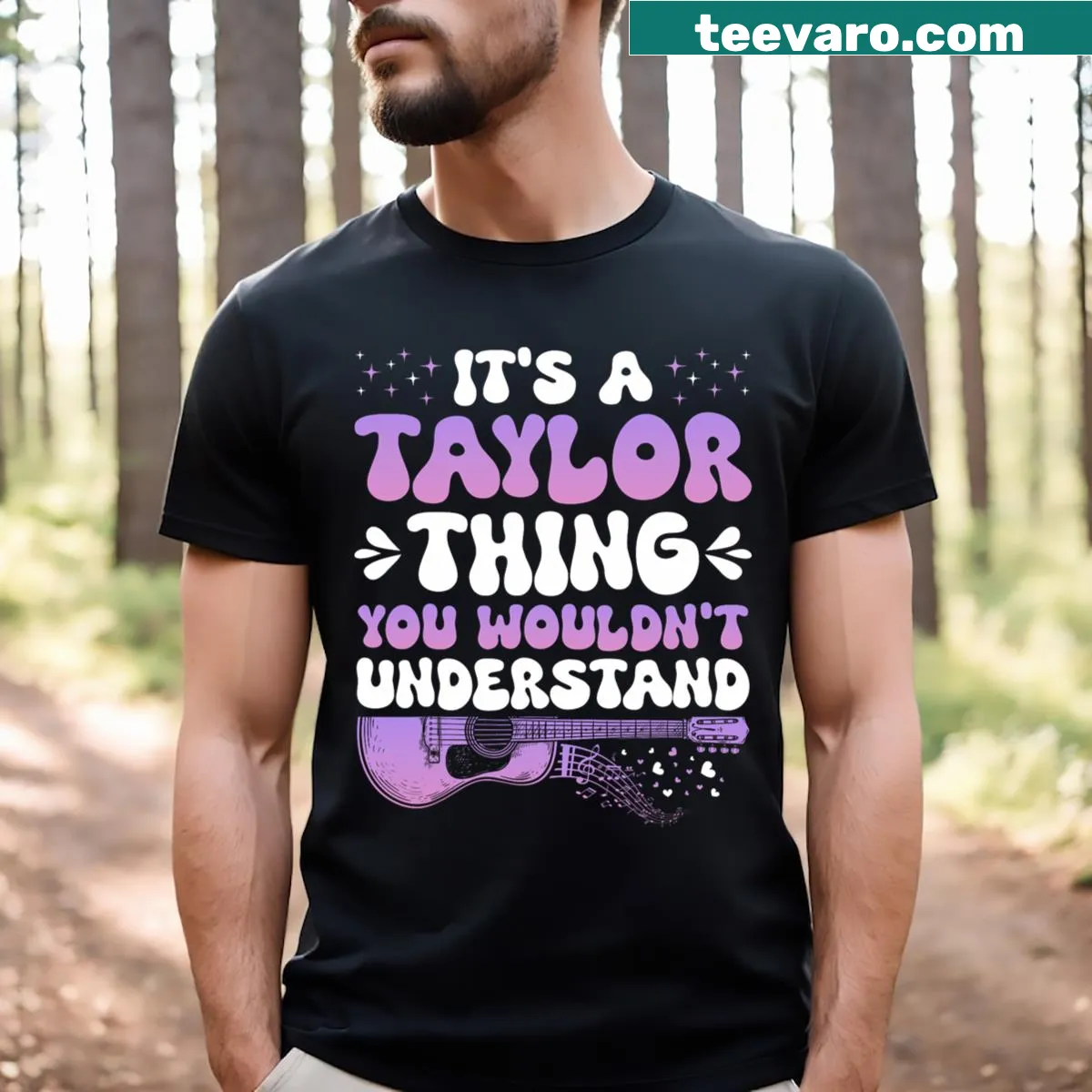 Taylor Swift themed t-shirt with humorous text design — on a men's t-shirt