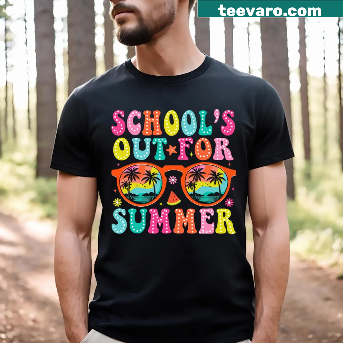 Typography design celebrating the last day of school on a T-shirt — on a men's t-shirt