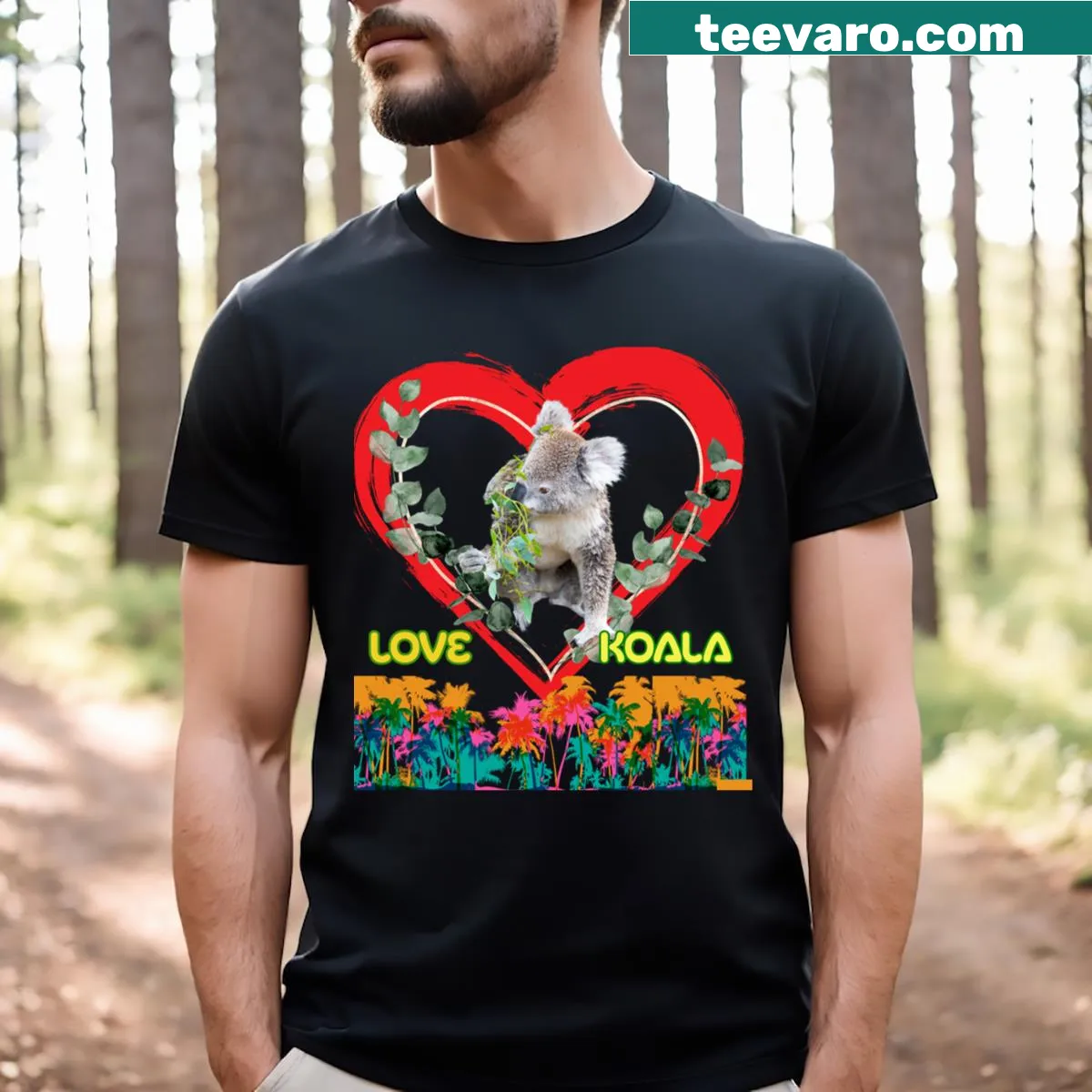 Adorable koala graphic with 'A Koala Was Taken At Dubbo Zoo' text. — on a men's t-shirt