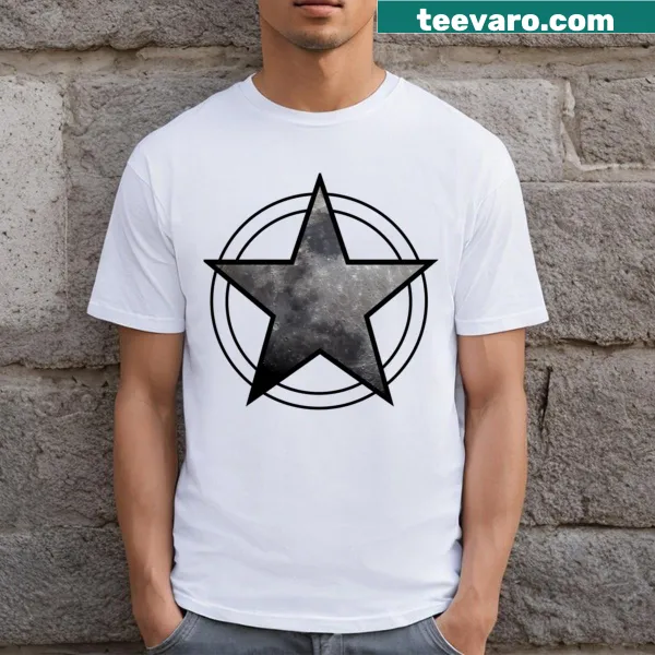 Pentacle design against a moon graphic T-shirt for spiritual themes