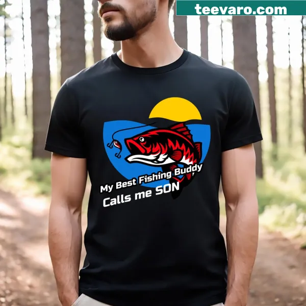 Family-themed fishing graphic with text on a T-shirt