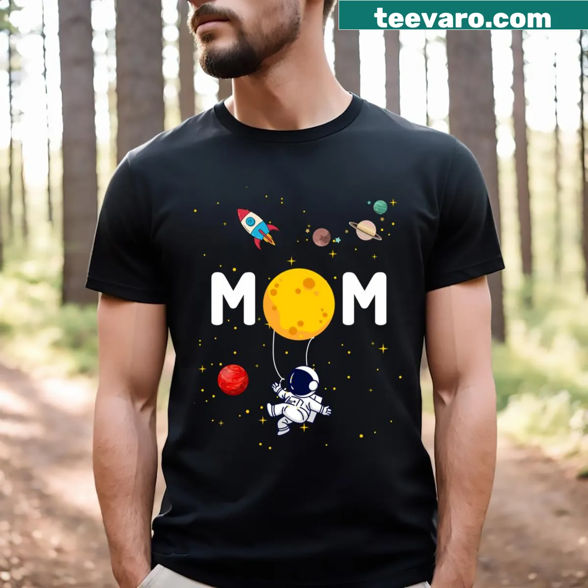 Heartfelt t-shirt design dedicated to moms, showcasing love and appreciation — on a men's t-shirt