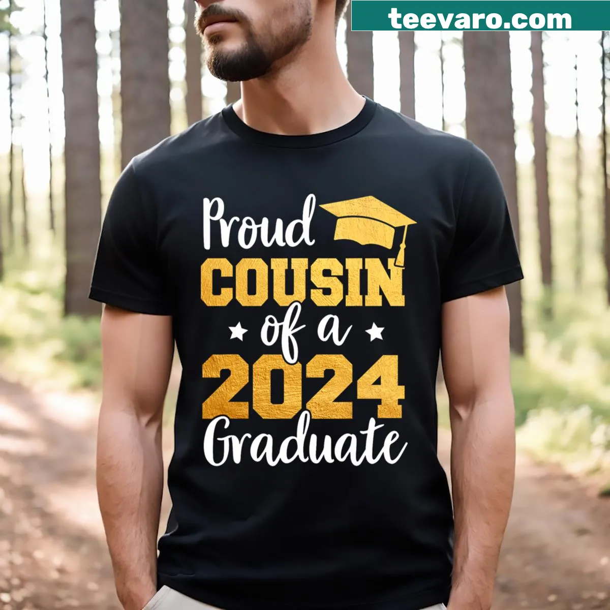 Proud Cousin of Class of 2024 Graduate T-shirt — on a men's t-shirt