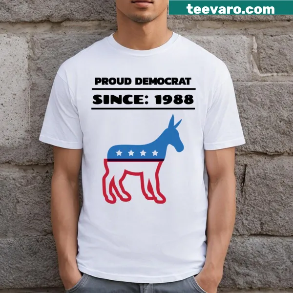 Proud Democrat t-shirt with bold text design