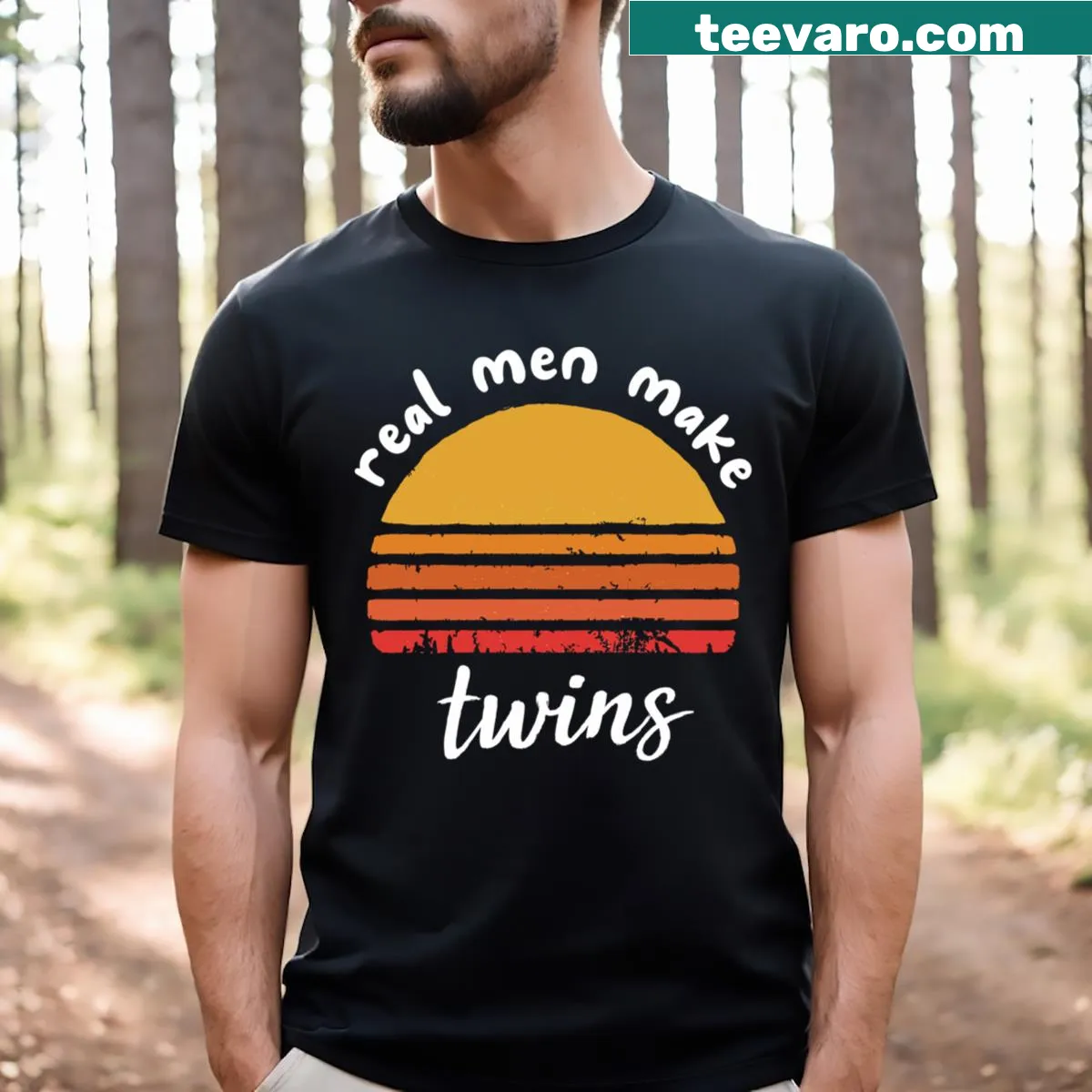 Funny T-shirt for fathers of twins — on a men's t-shirt