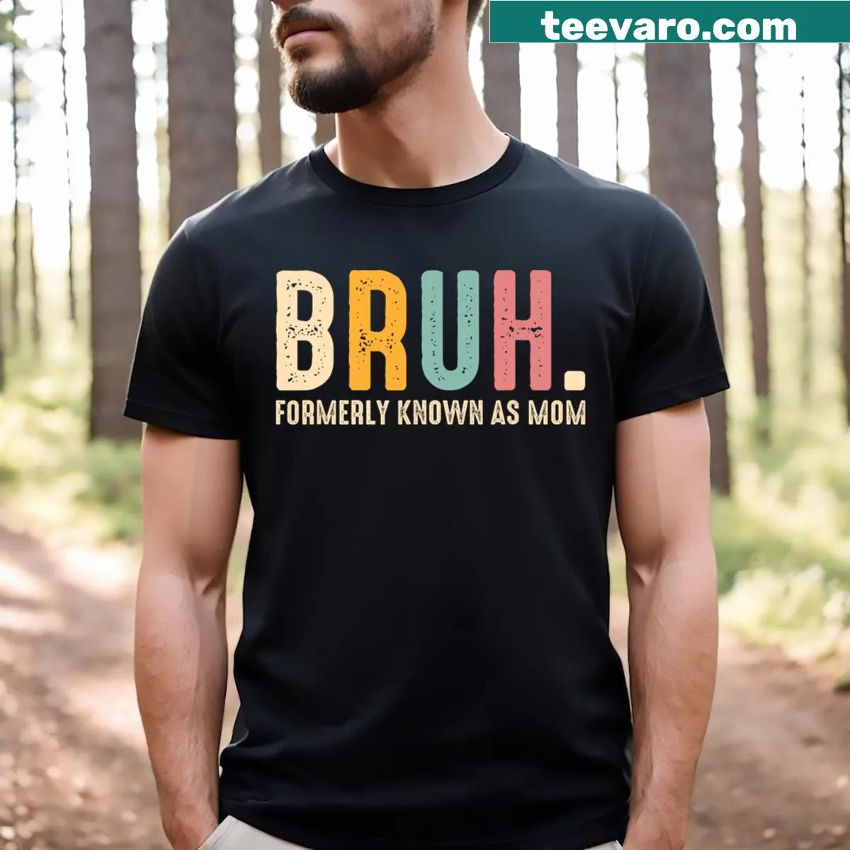Funny retro t-shirt for moms with humorous text about motherhood — on a men's t-shirt