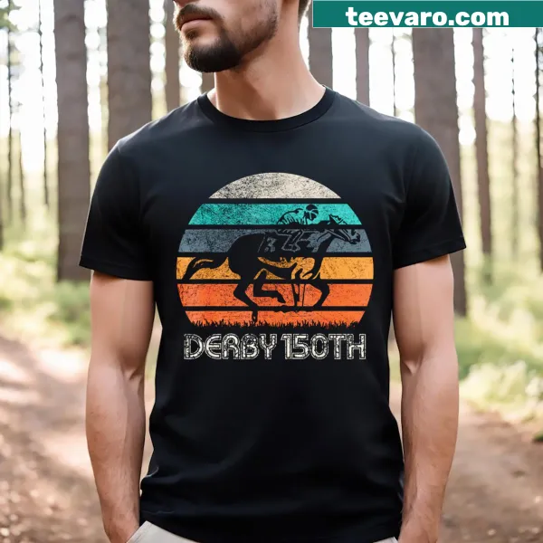Illustrative T-shirt celebrating Derby Day and horse racing