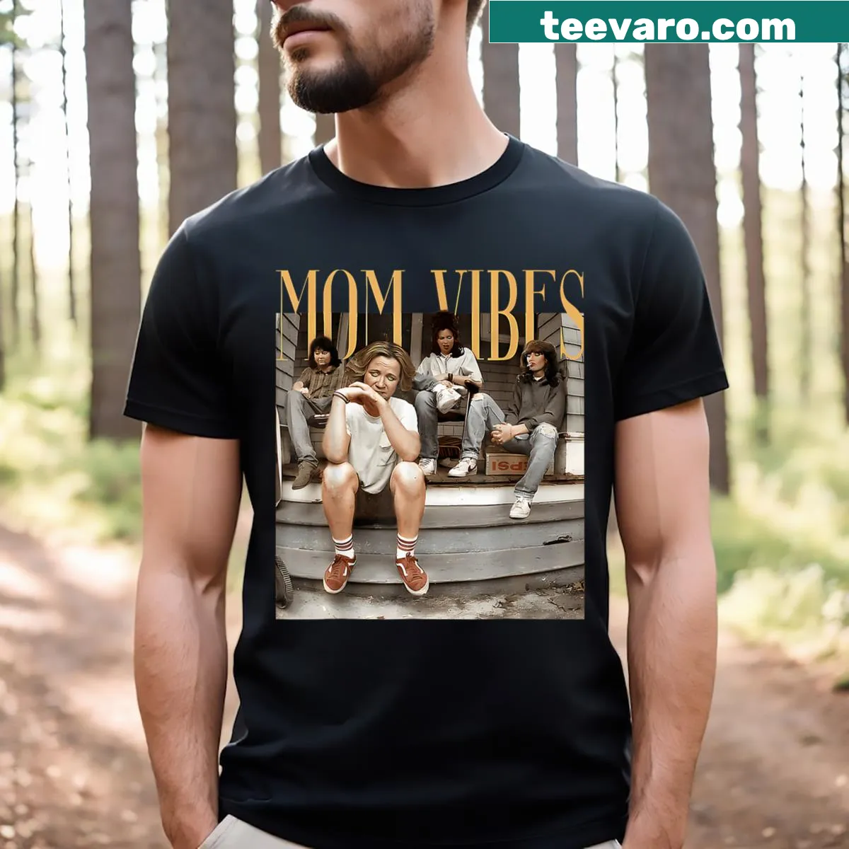Vintage-inspired mom t-shirt with 90s vibes. — on a men's t-shirt