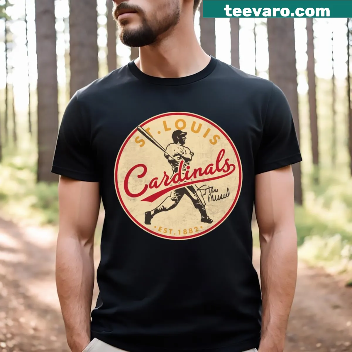 St. Louis Cardinals T-shirt with classic typography design — on a men's t-shirt