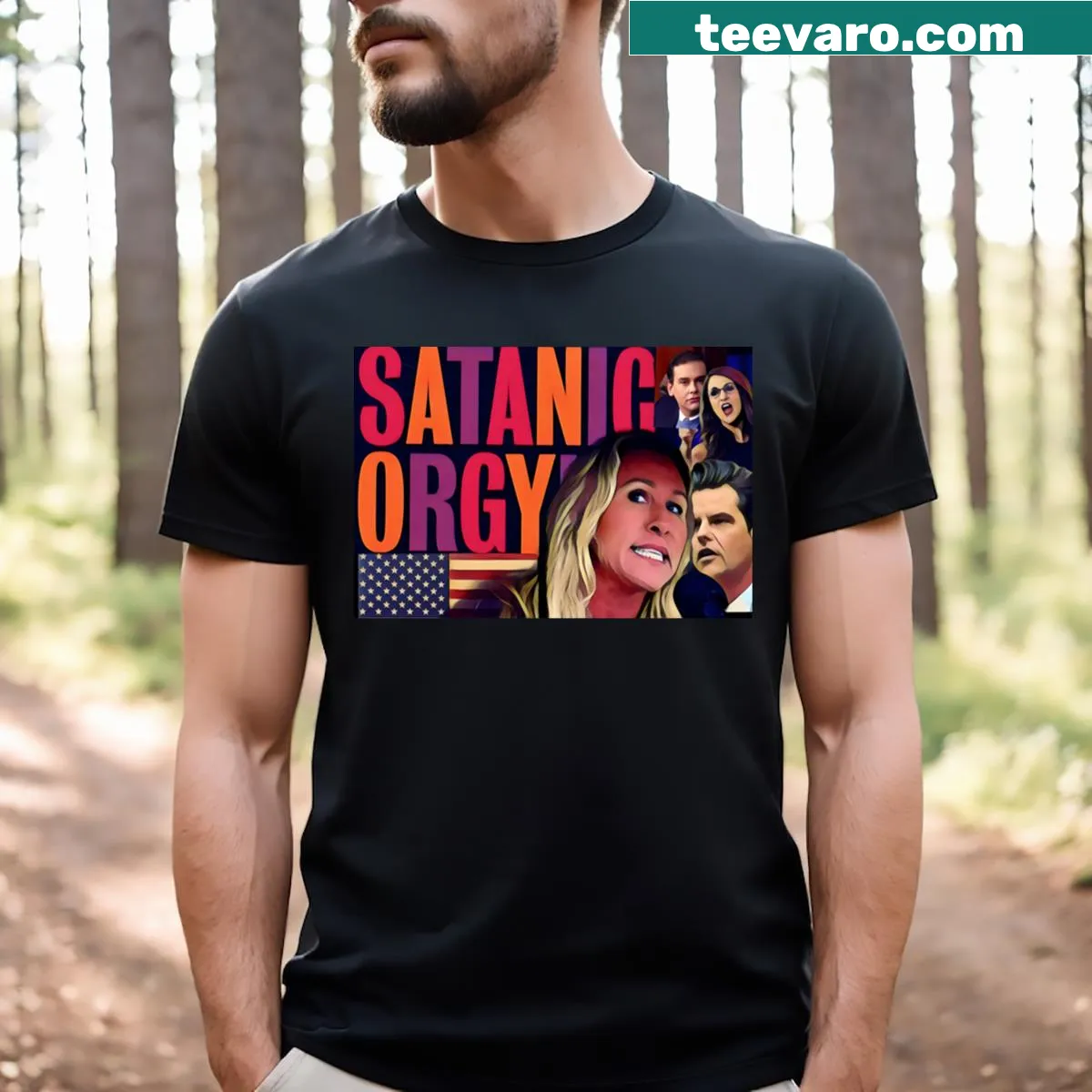 Edgy typography design with provocative theme — on a men's t-shirt