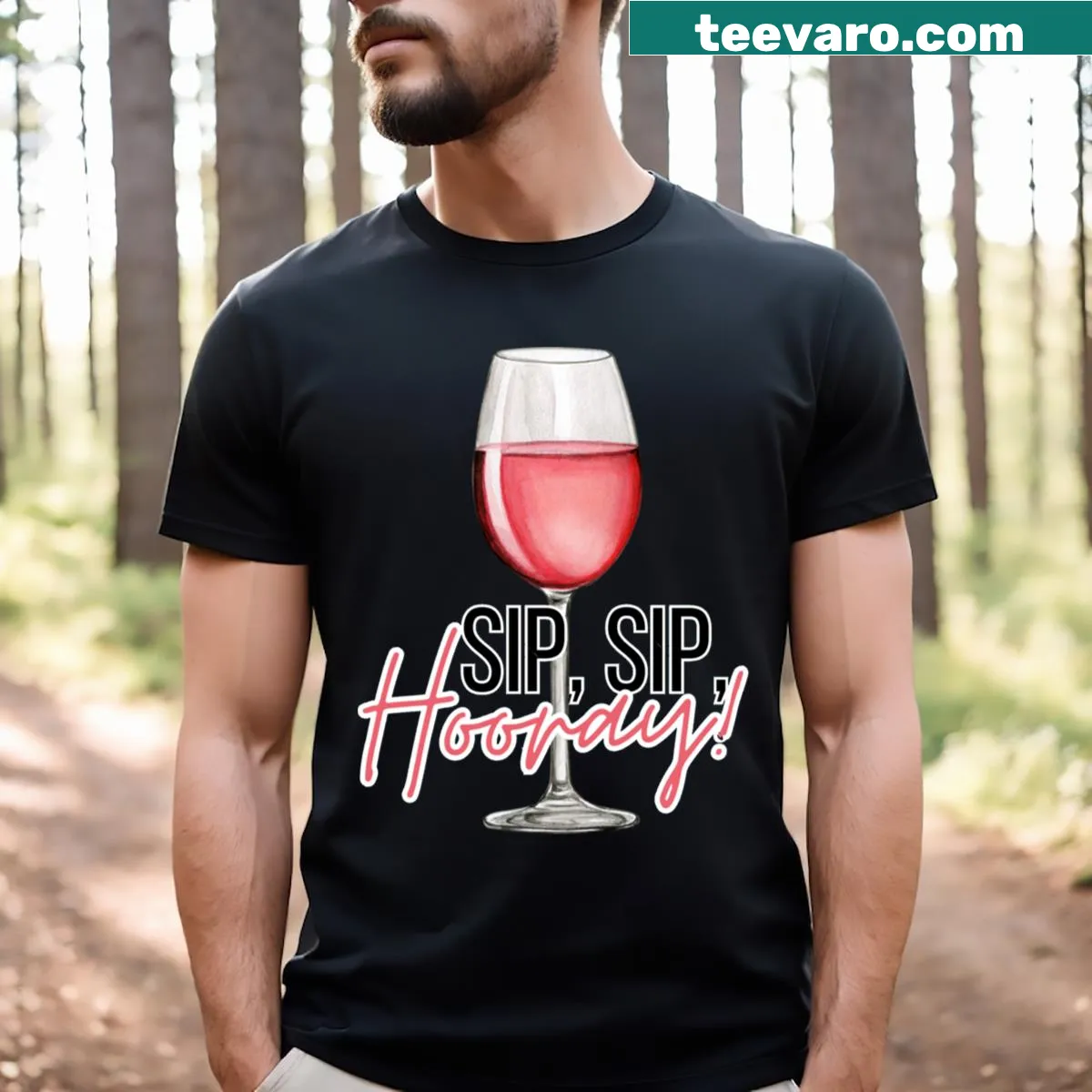 Cheerful typography promoting hydration and active lifestyle — on a men's t-shirt