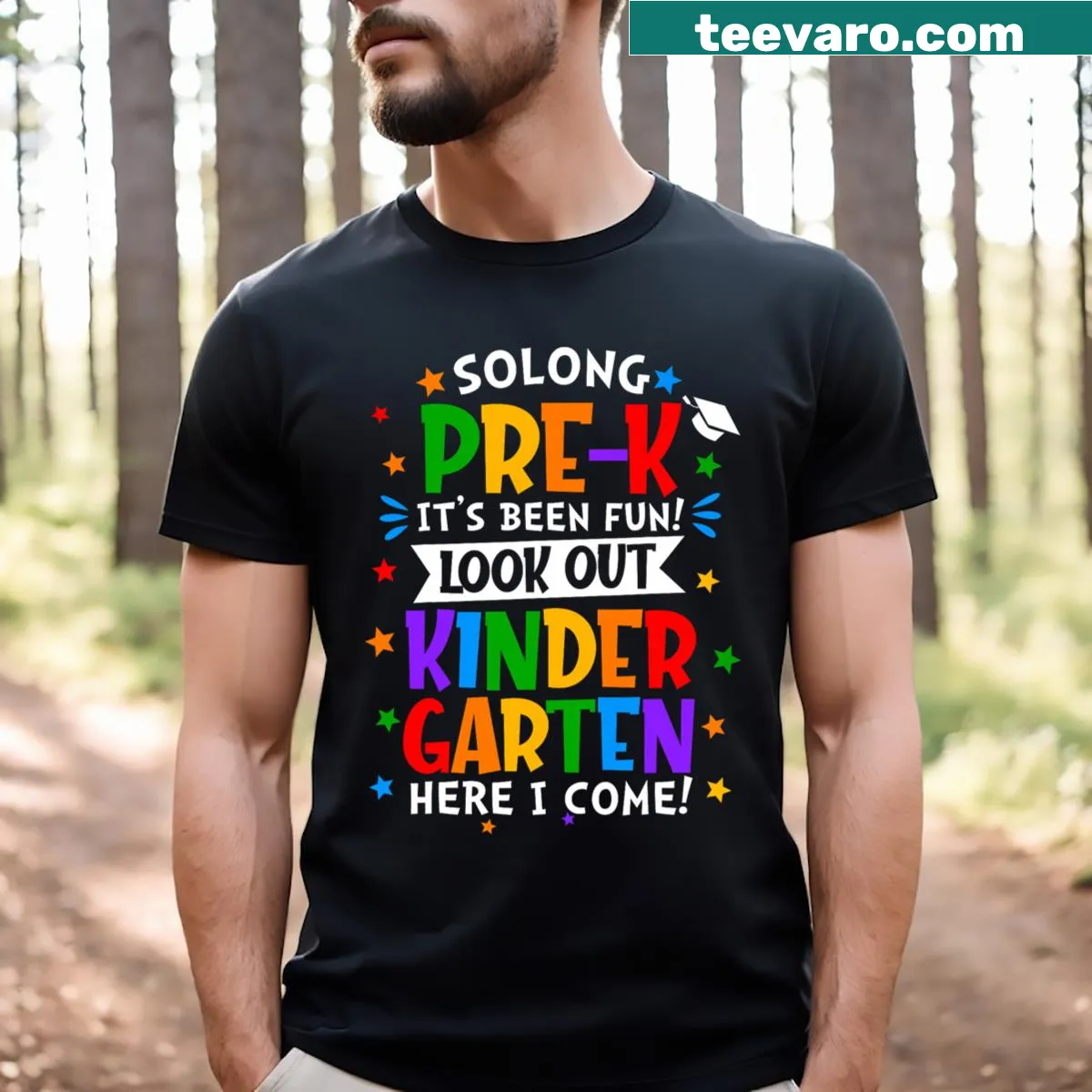 Cute kids T-shirt with graduation theme for preschoolers — on a men's t-shirt