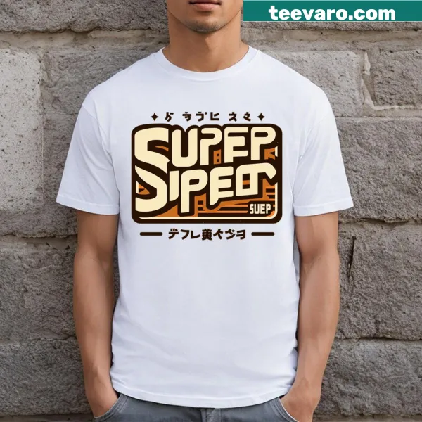 Minimalist t-shirt featuring bold 'Suep' text design