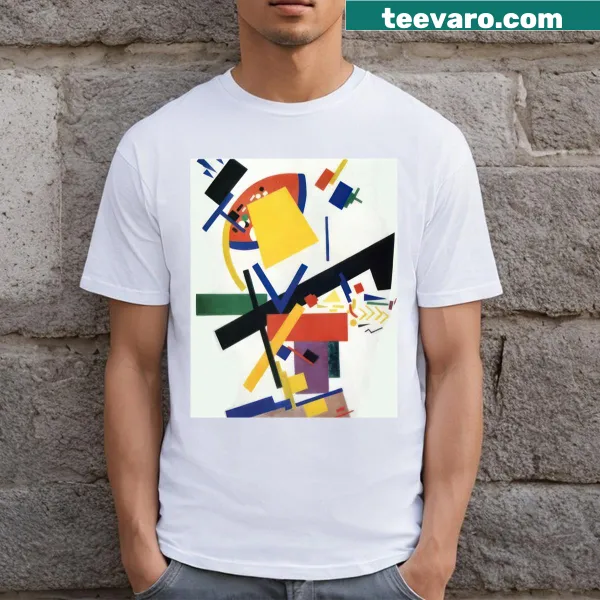 T-shirt featuring a design inspired by Kazimir Malevich's Suprematism
