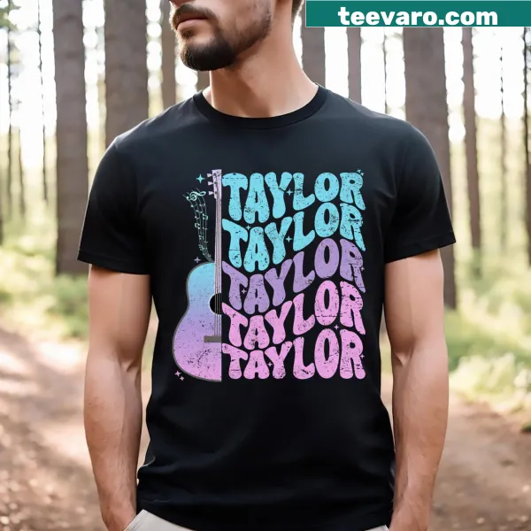 Vintage-style I Love Taylor graphic T-shirt with retro font design.