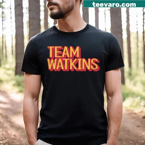 Vintage-style Team Watkins Juju 12 T-shirt with retro text design.